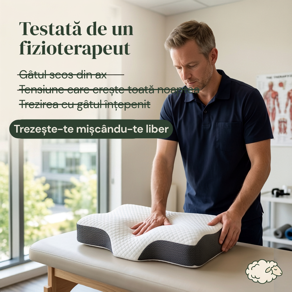 Pernă ergonomică Pufosa pentru gât și cervicale